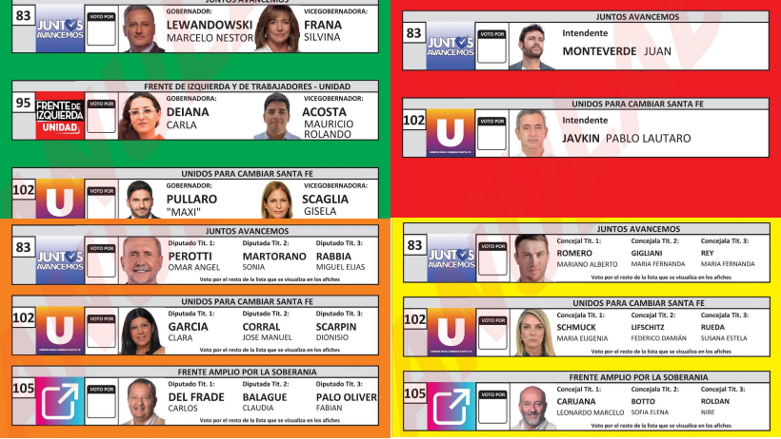 Así son las cinco boletas con las que se vota este domingo