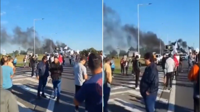 Trabajadores de Acindar cortaron la autopista Rosario-Buenos Aires
