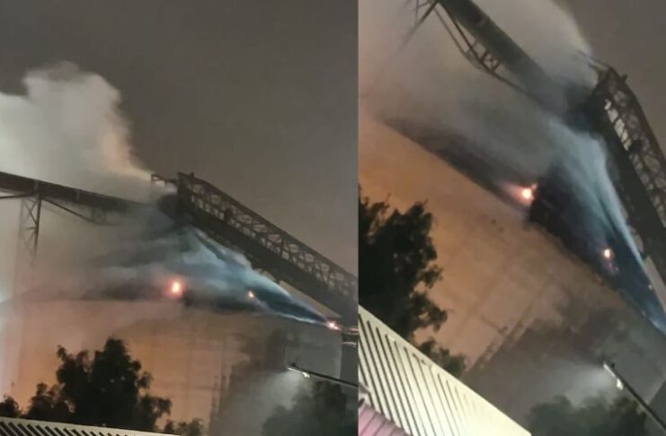 Incendio en uno de los silos de Vicentin en San Lorenzo